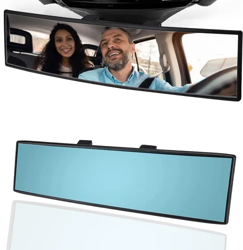 Miniatura 7 de OBTANIM Espejo retrovisor para automóvil de 10.6 pulgadas, vidrio HD, antirreflejo, clip panorámico gran angular, accesorios para espejo retrovisor