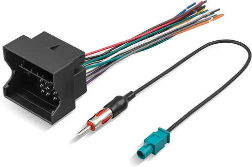 RED WOLF Arnés de cableado estéreo con adaptador de antena Fakra para BMW 3/5, Volkswagen 2004-2015, Audi 2002-2010 Mercedes-Benz 2007-2015 Montaje