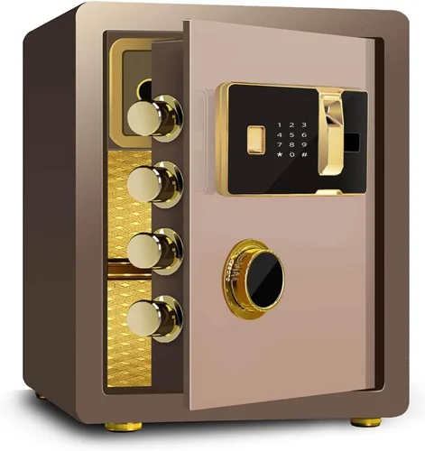 Miniatura 8 de Nobility - Caja fuerte para gabinete con huella digital biométrica y teclado digital, caja fuerte de acero para construcción de dinero, pequeña caja
