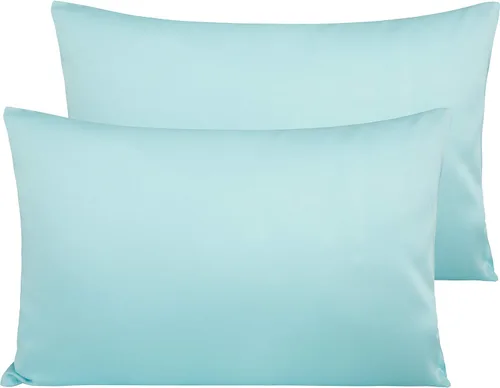 NTBAY Fundas de Almohada de Algodón Egipcio Queen - Juego de 2, Fundas de Almohada de Algodón de 500 Hilos - Fundas de Almohada Suaves y