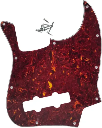 Miniatura 20 de KAISH 4 String J Bass Style Pickguard Bass Pick Guard Scratch Plate para USA/México Jazz J Bass Negro/Blanco Grid