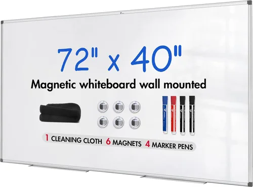 Miniatura 9 de TOWON Magnetic Dry Erase Whiteboard 36 x 24 in, Large White Board for Wall, 3 x 2 Ft Whiteboard with Marker Tray & 2 Magnets, Silver Aluminum Frame