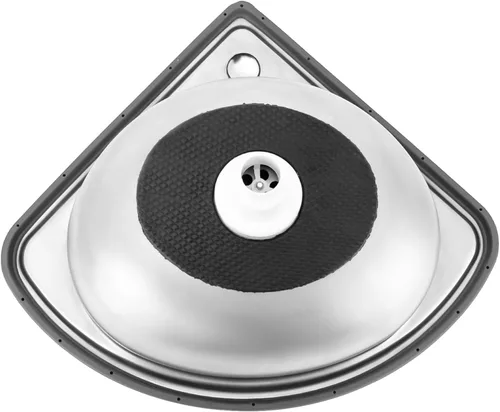 Miniatura 4 de Fregadero de acero inoxidable montado en la pared de un solo cuenco, lavabo triangular grueso para fregadero pequeño para cocina, baño, lavabo