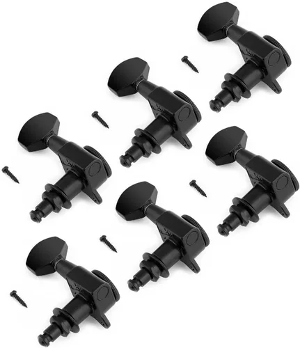 Miniatura 2 de Rubatone Clavijas de afinación de cuerda de guitarra con bloqueo, cabezales sellados, afinadores, teclas de afinación 6 en línea para guitarra