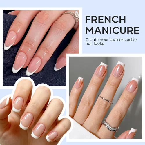 Miniatura 3 de Modelones Herramienta de punta francesa: 6 piezas de sellos de uñas francesas, kit de manicura francesa adecuado para bricolaje junto con esmalte