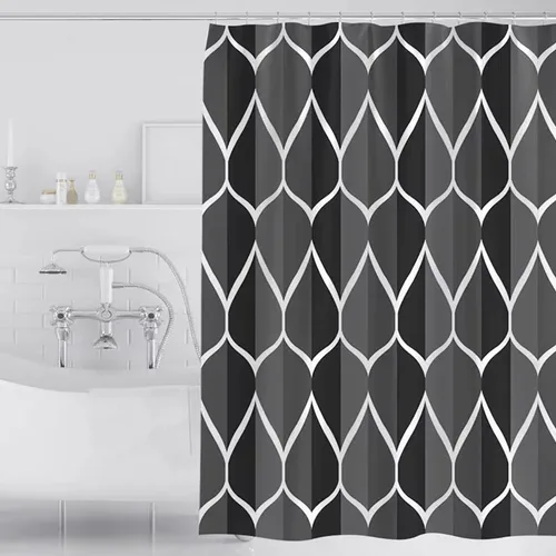 Miniatura 40 de LLSCL Cortina de ducha de tela azul con contrapeso inferior, calidad de hotel impermeable, 72 x 72 pulgadas, lavable a máquina Azul marino