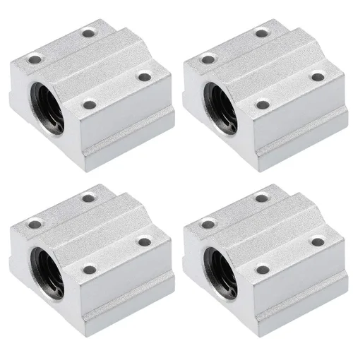 uxcell SCS8UU Unidades lineales de bloque deslizante de rodamientos de bolas, diámetro de 0.315 in (paquete de 4)