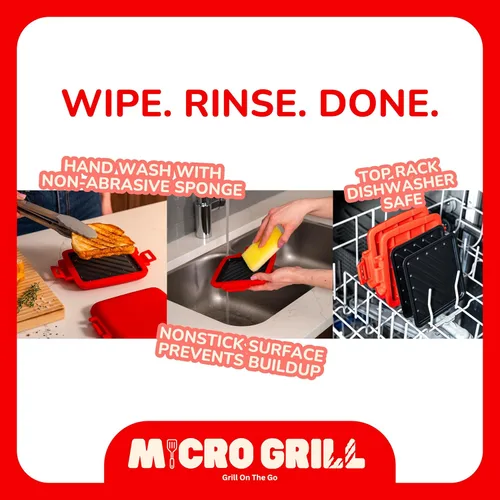 Miniatura 6 de Fabricante de Tostadas, Parrilla de Microondas, Tostador de Sánduces, Queso a la Parrilla en 3 Minutos, Crujiente, Prensa para Panini, Apto para Rojo