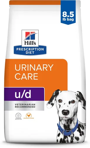 Hill's Prescription Diet u/d Urinary Care Alimento seco para perros, dieta veterinaria, bolsa de 8.5 libras
