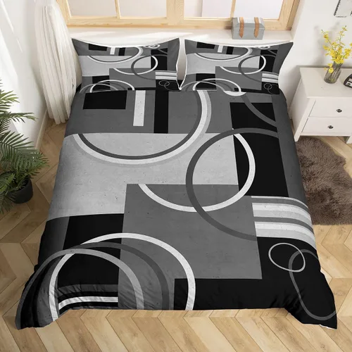 Miniatura 23 de Erosebridal Bohemian Duvet Cover Twin Country Southwestern Comforter Cover for Kids Teens Boho Aztec Arrows Diamond Bedding Set Black Gray Geometric