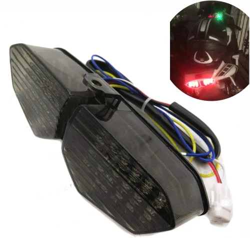 MT178- Luz trasera integrada intermitentes compatibles con YZF R6 03-05 XTZ1200 12-14 Smoke Claro