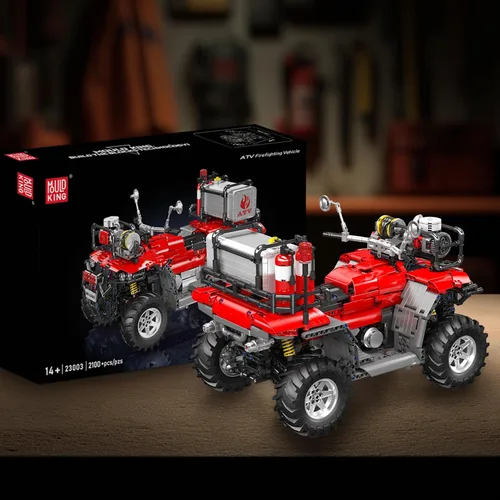 Miniatura 4 de Mould King Kit de construcción de motocicleta ATV Fire 23003, más de 2100 piezas, juego de motocicleta técnica con control doble, compatible