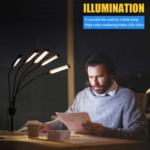 Miniatura 6 de Luces de cultivo para plantas de interior, luz LED de espectro completo Aukphie con soporte, temporizador de encendido/apagado automático