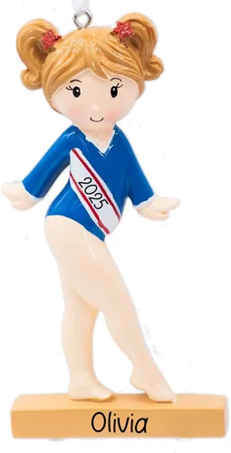 Miniatura 8 de Adorno de Navidad personalizado de gimnasia 2026 Adorno de gimnasia en barra de equilibrio, decoración de mujer para árbol de Navidad, regalo