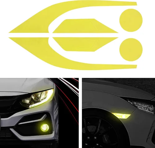 Miniatura 8 de TOMALL 3 pares de vinilos para luz antiniebla para faros delanteros laterales para Honda Civic 2016-2021, calcomanías autoadhesivas de vinilo