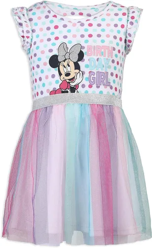 Disney Vestido tutú de cumpleaños para niñas Minnie Mouse para niños pequeños - Multicolor