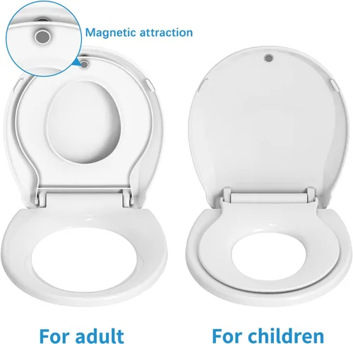 Miniatura 4 de Asiento de inodoro, asiento de inodoro redondo con asiento para niños pequeños, asiento de inodoro redondo para entrenamiento de orinal para adultos