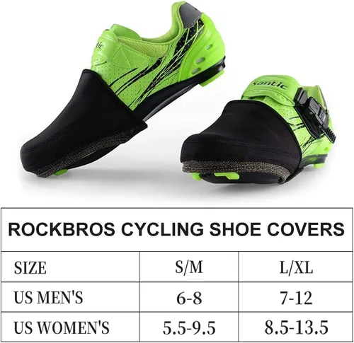 Miniatura 6 de ROCKBROS Fundas para Zapatos de Ciclismo Cubrepunteras de Bicicleta Calentadores de Dedos de Invierno Cubrecalzado de Ciclismo Protectores Kevlar