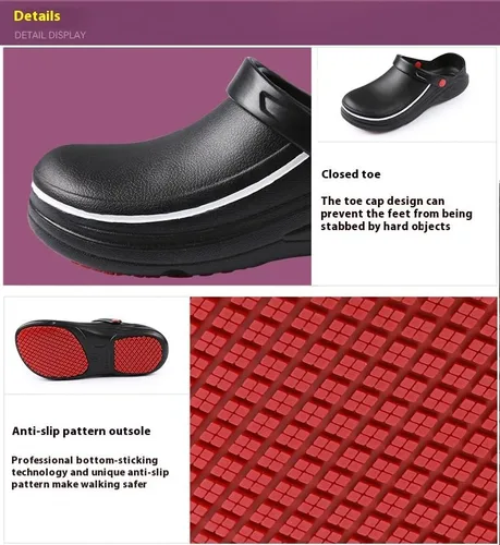 Miniatura 2 de Zapatos de trabajo antideslizantes para hombre y mujer - Enfermería - Zapatos de chef - Enfermeras - Zuecos para el trabajo - Impermeable