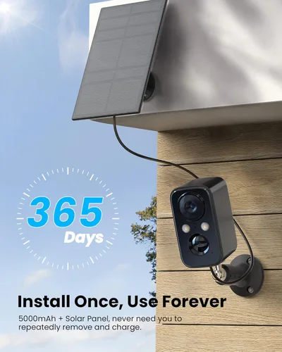 Miniatura 2 de Cámaras de seguridad FOAOOD inalámbricas para exteriores con panel solar para seguridad del hogar, cámara para el hogar con visión nocturna a