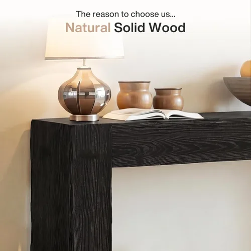 Miniatura 7 de Tribesigns 63-Inch Solid Wood Console Sofa Table, Farmhouse Long Entryway Table Behind Couch for Living Room, Entrance, Hallway, Foyer, Easy