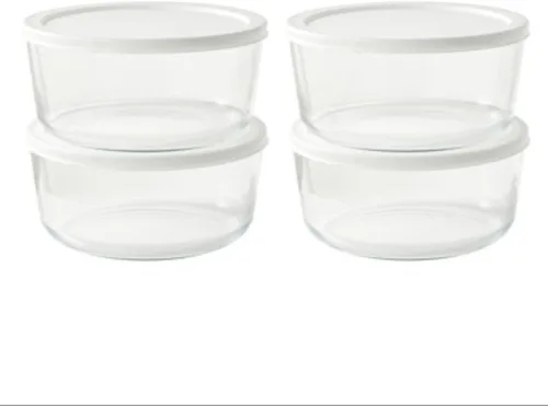 Miniatura 33 de Juego de 8 recipientes de vidrio para almacenamiento de alimentos (4 recipientes + 4 tapas sin BPA), 6.5 tazas, a prueba de fugas, aptos