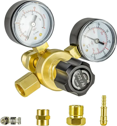 Soldadura de gas de los medidores del regulador del argón del CO2, regulador del gas del argón 0-4500PSI para la soldadura de Mig Tig, conexión de