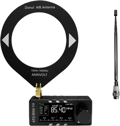 ATS mini V4b Si4732 DSP Radio, Si4732 receptor de onda corta de banda con ESP32-S3, pantalla IPS de 1.9 pulgadas, circuito Hi-Z y amplificador de