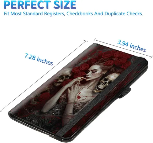 Miniatura 169 de Funda para chequera para hombres y mujeres, cartera de cuero RFID con ranuras para tarjetas de crédito, soporte de cheques duplicados personales