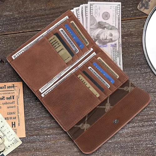Miniatura 3 de Wrangler Cartera para mujer, delgada, triple, para tarjetas de crédito y organizadores de dinero, A-Marrón