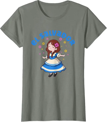 Miniatura 12 de Camiseta de mujer hispana con bandera salvadoreña de El Salvador Orgullosa, Negro