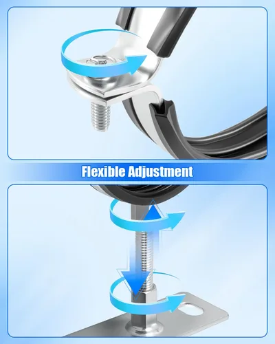 Miniatura 6 de 2 soportes de tubo ajustables de 3 pulgadas, colgador de tubo de anillo dividido, correa de pared de ventilación B resistente, correa redonda
