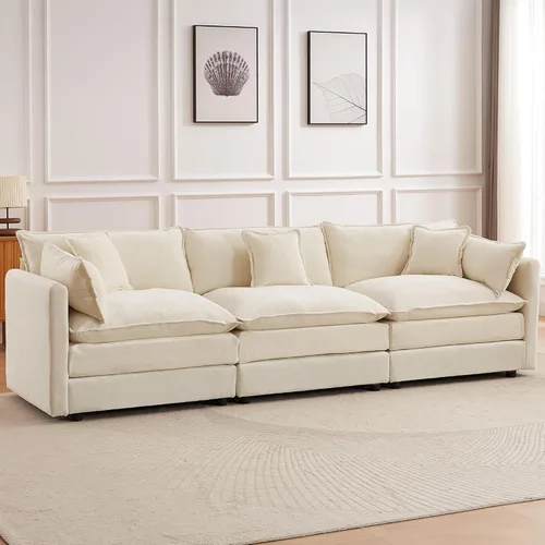 Miniatura 24 de Sofá modular seccional, juego de sofá en forma de L de 77 pulgadas con reposabrazos, cómodos sofás de nube de 2 plazas para sala de estar