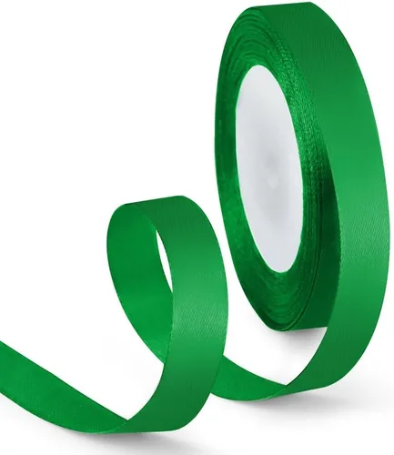 Miniatura 23 de Cinta de satén de 1 pulgada de 100 yardas, color verde manzana, cinta de tela de color sólido para envoltura de regalos, boda, cinta de regalo