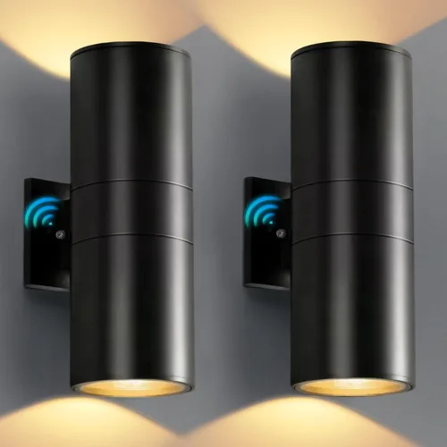 Miniatura 14 de KIZON Luces Modernas de Pared para Exteriores con Sensor de Anochecer a Amanecer, Lámpara Cilíndrica para Exteriores de Montaje en Pared con Acabado