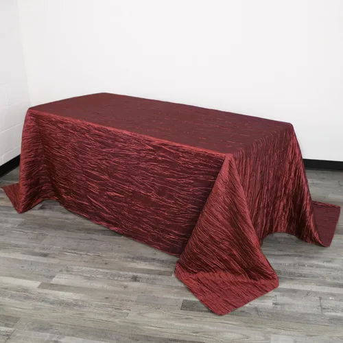 Miniatura 45 de YOUR CHAIR COVERS - Mantel Rectangular de Tafetán Arrugado de 90 x 132 Pulgadas - Azul Polvoriento, Manteles Rectangulares para Mesas Rectangulares