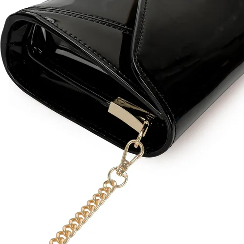 Miniatura 5 de DEXMAY - Bolso de mano de noche para mujer, de charol sintético, plegable, bolso formal