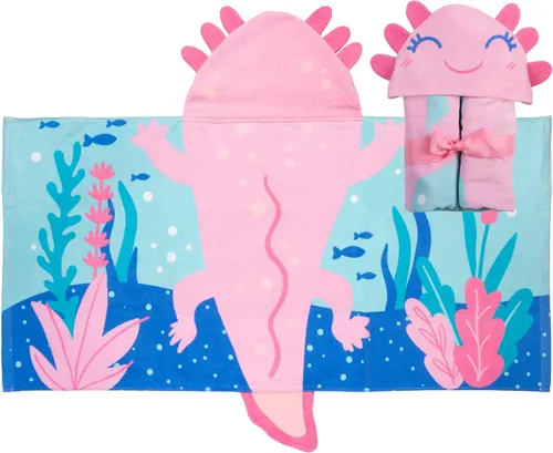 Stephen Joseph, Toalla de playa con capucha para niños y niñas (3-8 años), toalla de baño tipo poncho con capucha, algodón suave y absorbente,