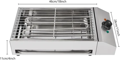 Miniatura 2 de Parrilla eléctrica para encimera de 1800 W, parrilla portátil, sin humo, cocina antiadherente, placa extraíble con control de temperatura de 110 V