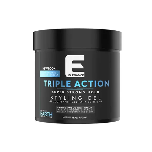 E Elegance Earth Fragrance Gel para el cabello de triple acción para hombres y mujeres - Sujeción súper fuerte, volumen extremo y brillo de larga