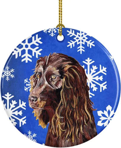 Miniatura 128 de Caroline's Treasures Cavalier Spaniel - Adorno de cerámica para colgar en el árbol de Navidad, para el hogar, Navidad, fiestas, regalo, 3 pulgadas