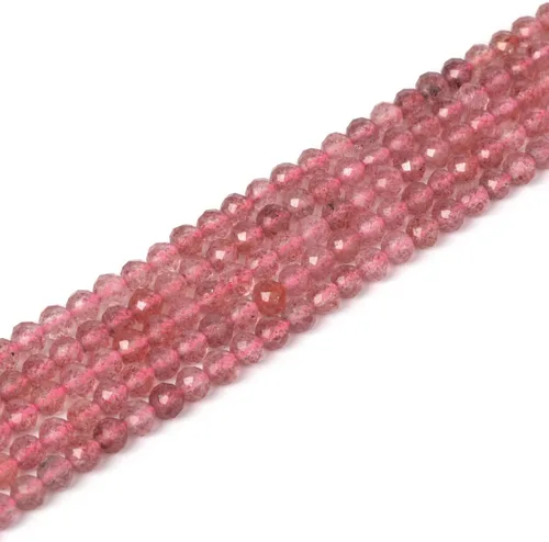 Miniatura 73 de Cuentas redondas facetadas de aguamarina natural de 4mm cuentas sueltas de 16 pulgadas para hacer joyas con cuentas