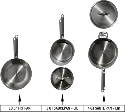 Miniatura 3 de Heritage Steel Eater Series - Juego de utensilios de cocina de acero inoxidable de 5 capas totalmente revestidos Mango fresco Listo