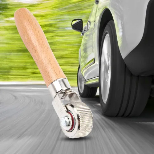 Miniatura 4 de KIMISS Herramienta de reparación de parches de neumáticos para rueda de automóvil con mango de madera y rodillo de rodamiento de bolas, cosedor