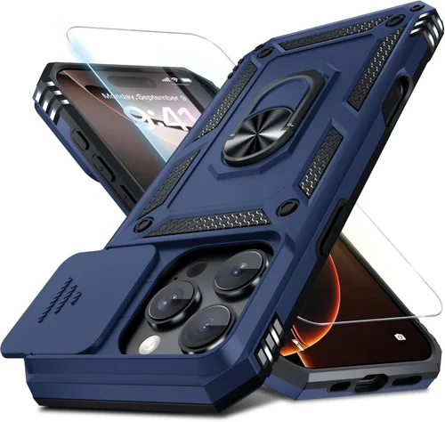 Miniatura 170 de Janmitta - Funda para iPhone 14 Pro con cubierta deslizante para lente de cámara incorporada + protector de pantalla, funda de cuerpo completo