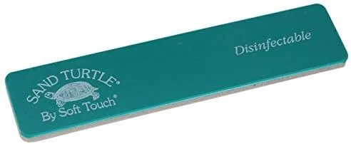 Miniatura 2 de Soft Touch Sand Turtle - Bloque de lima de uñas, esponja suave, grano fino verde azulado 120, 5 ¼ pulgadas, una pieza