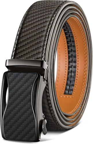 Miniatura 22 de BULLIANT - Cinturón de trinquete para hombre, cinturón de cuero deslizante ajustable para regalo, para vestido casual de hombre, 1 3/8