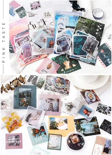Miniatura 4 de Adhesivo Washi para álbum de recortes, plantas verdes, hermosos paisajes de la naturaleza, decoración de cosas de la vida diaria, calcomanías