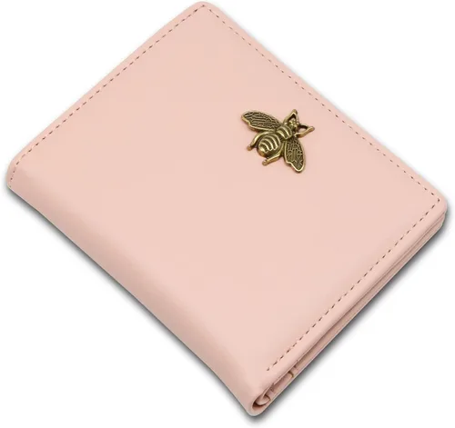 Miniatura 10 de Cartera pequeña para mujer con bloqueo RFID, cartera de bolsillo doble, cartera compacta y delgada para mujeres, carteras mini para mujeres, Negro