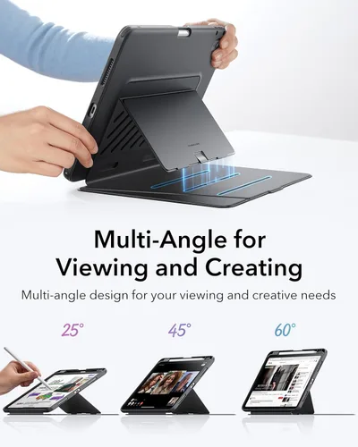 Miniatura 4 de ESR - Funda para iPad Air de 11 pulgadas M3/M2 (2025/2024), iPad Air de 5ª/4ª generación (2022/2020), funda con soporte vertical, múltiples ángulos
